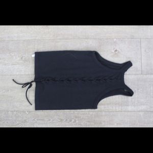 Black lace up halter top